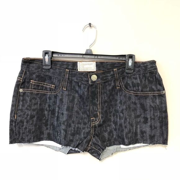 Current/Elliott Boyfriend Short, Denim Cheetah - Picture 1 of 3